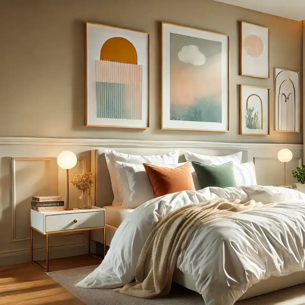 Cozy bedroom with natural light and white bamboo sheets for hot sleepers on a neatly made bed.